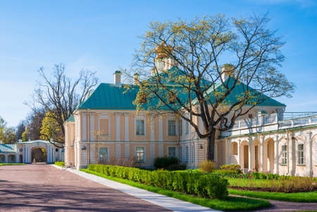 Lomonosov, Leningrad Oblast, Russia - May 10, 2015: Courtyard of Bolshoy Menshikovskiy palace. Located in Oranienbaum park on the shore of Gulf of Finlandのeditorial素材