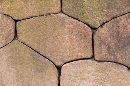 Texture of the flat stone wall closeupの写真素材