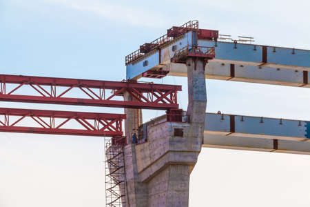 Construction of the Western High-Speed ??Diameter on the background of blue sky in sunny dayの写真素材
