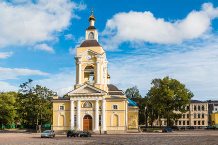 Vyborg, Leningrad Oblast, Russia - September 12, 2018: Transfiguration Cathedral on the Cathedral Square in sunny dayのeditorial素材