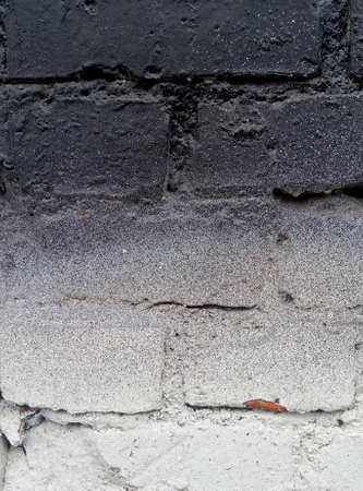 Background of white and black brick wall pattern texture. old wallの写真素材