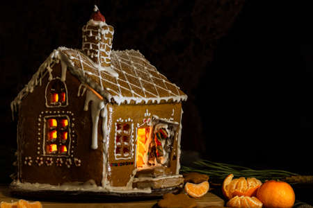 Gingerbread house for christmas still life