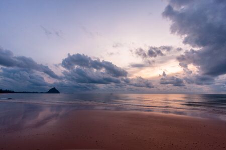 Peaceful monring aside the beachの写真素材