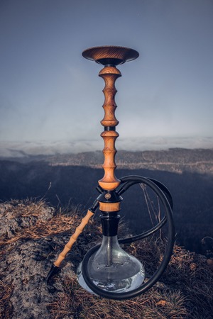 Hookah in the mountain in cloudy dayの写真素材