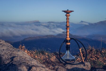 Hookah in the mountain in cloudy dayの写真素材
