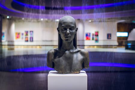 Ukraine, Kiev Febrary 2019 Bust of a woman Sculpture Museum.のeditorial素材