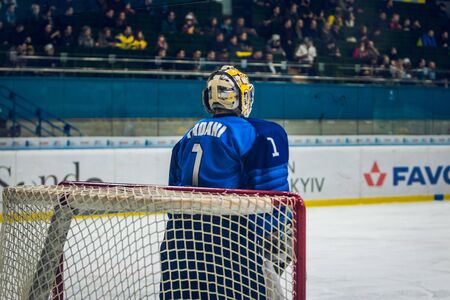 Kiev, Ukraine - December 17, 2019: ice hockey u20 world championship Ukraine - Ukraine VS Italyのeditorial素材