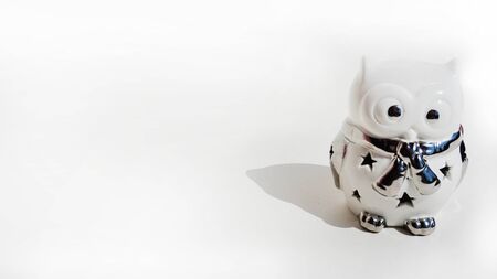 Happy Holiday Owl 100 on a white backgroundの写真素材
