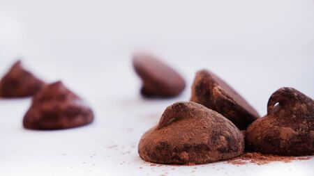 Truffles cacao 6 - with fine cacao powderの写真素材