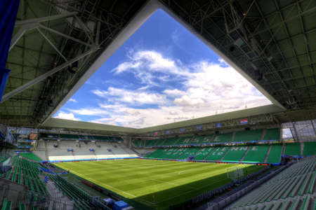 Stadde Geoffroy-Guichard in Saint-Etienne, France. Stadium Geoffroy-Guichard in Saint-Etienne, France.のeditorial素材