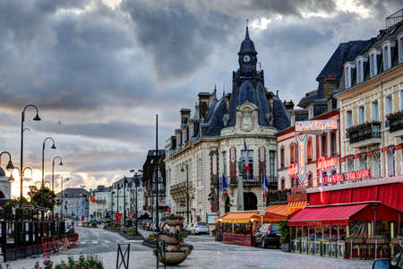 City of Deauville, France, road in Trouvilleのeditorial素材