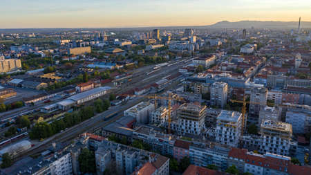 Panoramic aerial view of Zagreb, Croatiaのeditorial素材