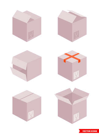 Boxes set icon. Isolated vector sign symbol.のイラスト素材