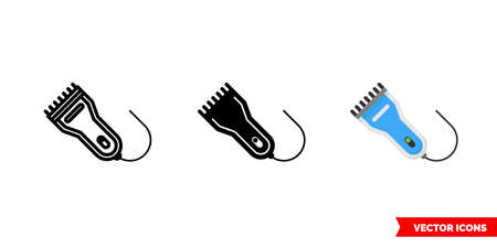 Hair clipper icon of 3 types. Isolated vector sign symbol.のイラスト素材