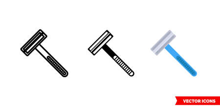 Razor icon of 3 types. Isolated vector sign symbol.のイラスト素材