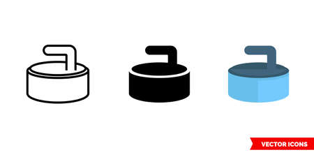 Curling icon of 3 types. Isolated vector sign symbol.のイラスト素材