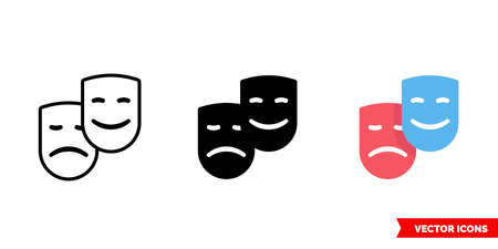 Theater icon of 3 types. Isolated vector sign symbol.のイラスト素材