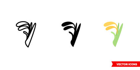 Rice icon of 3 types. Isolated vector sign symbol.のイラスト素材