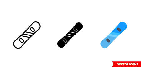Snowboard icon of 3 types. Isolated vector sign symbol.のイラスト素材