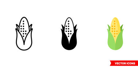 Corn icon of 3 types. Isolated vector sign symbol.のイラスト素材