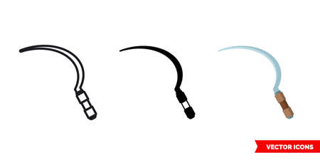 Sickle icon of 3 types. Isolated vector sign symbol.のイラスト素材