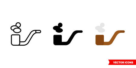 Pipe icon of 3 types. Isolated vector sign symbol.のイラスト素材