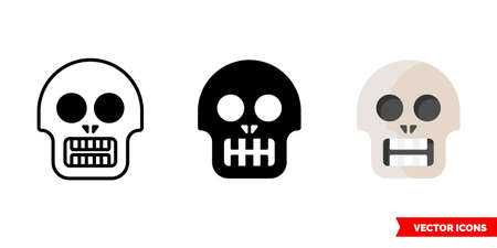 Skull icon of 3 types. Isolated vector sign symbol.のイラスト素材