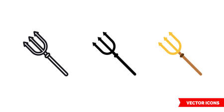 Trident icon of 3 types. Isolated vector sign symbol.のイラスト素材