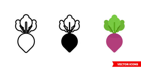 Beet icon of 3 types. Isolated vector sign symbol.のイラスト素材