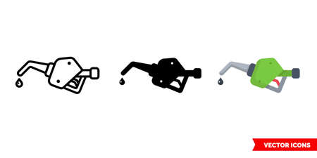 Gas pump icon of 3 types Isolated vector sign symbol.のイラスト素材