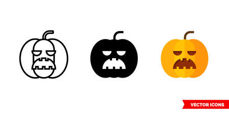 Pumpkin icon of 3 types. Isolated vector sign symbol.のイラスト素材