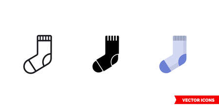 Sock icon of 3 types. Isolated vector sign symbol.のイラスト素材