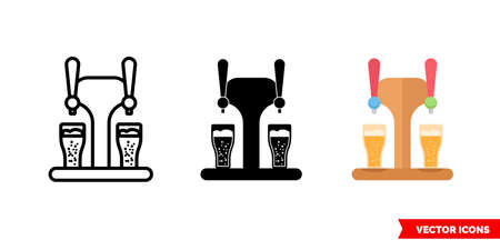 Beer tap icon of 3 types. Isolated vector sign symbol.のイラスト素材
