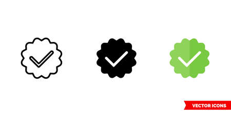 Checked icon of 3 types. Isolated vector sign symbol.のイラスト素材