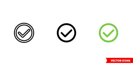 Checked icon of 3 types. Isolated vector sign symbol.のイラスト素材