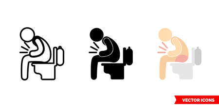 Diarrhea icon of 3 types. Isolated vector sign symbol.のイラスト素材