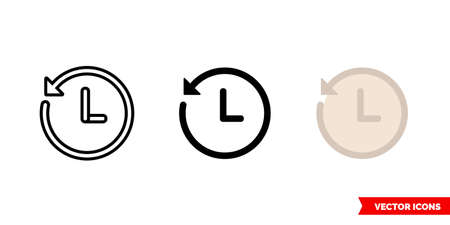 History clock icon of 3 types. Isolated vector sign symbol.のイラスト素材