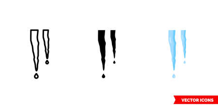 Icicle icon of 3 types. Isolated vector sign symbol.のイラスト素材