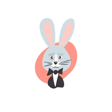 Portrait of a rabbit in a tuxedo and bow tie.のイラスト素材