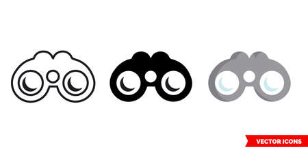 Binoculars icon of 3 types. Isolated vector sign symbol.のイラスト素材