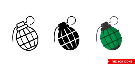 Grenade icon of 3 types. Isolated vector sign symbol.のイラスト素材