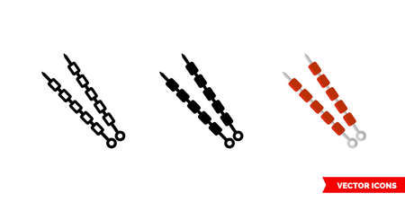 Barbecue icon of 3 types. Isolated vector sign symbol.のイラスト素材