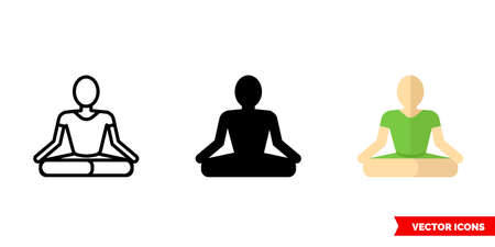 Meditation icon of 3 types sign symbol.のイラスト素材