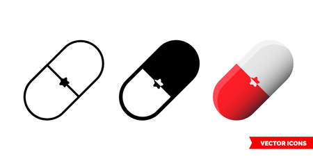Pills icon of 3 types sign symbol.のイラスト素材