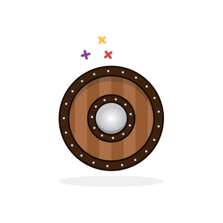Round shield icon. Isolated vector sign symbol.のイラスト素材