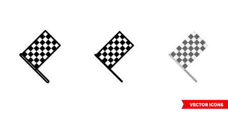 Chequered flag icon of 3 types. Isolated vector sign symbol.のイラスト素材