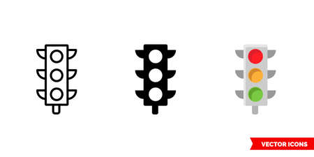 Traffic light icon of 3 types. Isolated vector sign symbol.のイラスト素材