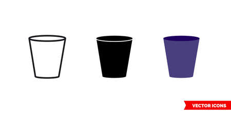 Empty trash icon of 3 types. Isolated vector sign symbol.のイラスト素材