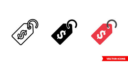 Price icon of 3 types color, black and white, outline. Isolated vector sign symbol.のイラスト素材
