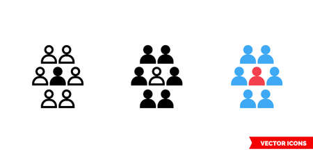 Unique person symbols icon of 3 types color, black and white, outline. Isolated vector sign symbol.のイラスト素材